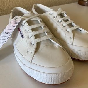 White Leather Superga Sneakers
